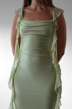 Miranda Ruffle Midaxi Dress | Pistachio