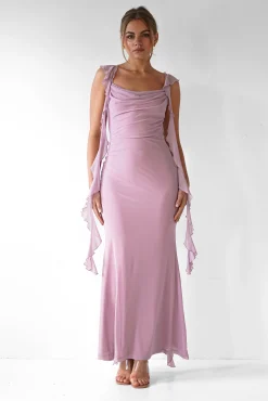 Miranda Ruffle Midaxi Dress | Mauve