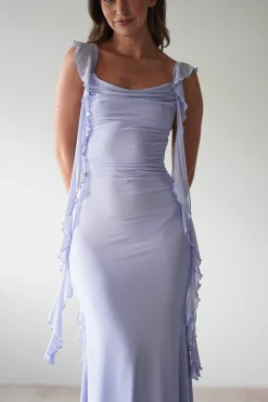 Miranda Ruffle Midaxi Dress | Dusty Blue