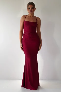 Monette Bodycon Maxi Gown | Burgundy
