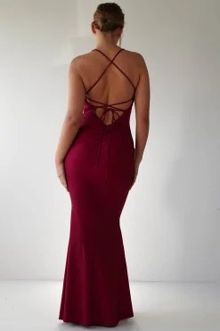 Monette Bodycon Maxi Gown | Burgundy