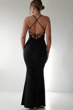 Monette Bodycon Maxi Gown | Black