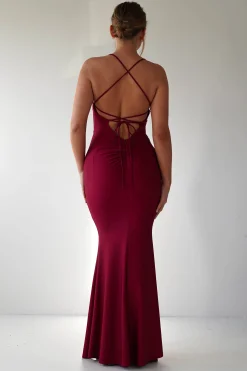 Monette Bodycon Maxi Gown | Burgundy