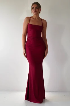 Monette Bodycon Maxi Gown | Burgundy
