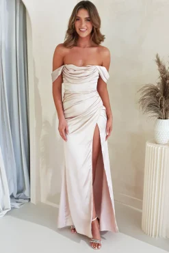 Monica Off The Shoulder Gown | Champagne