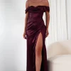 Monica Off The Shoulder Gown | Wine