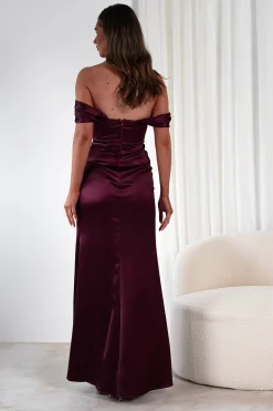 Monica Off The Shoulder Gown | Wine