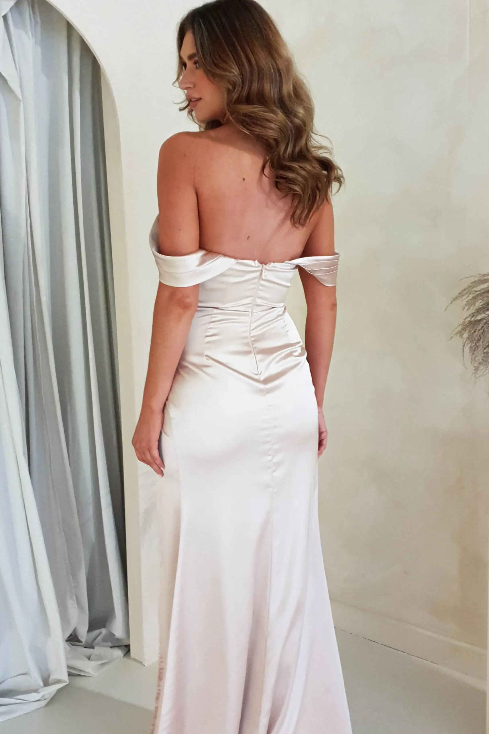 Monica Off The Shoulder Gown | Champagne