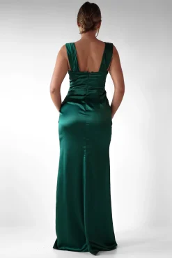 Monica Off The Shoulder Gown | Emerald Green