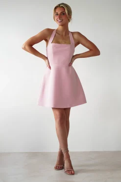 Morocco Halterneck Mini Dress | Pink