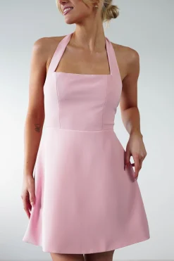 Morocco Halterneck Mini Dress | Pink