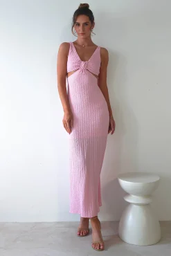 Nakia Textured Maxi Dress | Pink