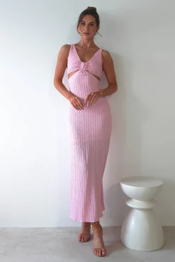 Nakia Textured Maxi Dress | Pink