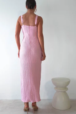 Nakia Textured Maxi Dress | Pink