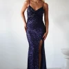 Narissa Sequin Maxi Gown | Navy