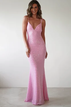 Nina Beaded Bodycon Gown | Pink