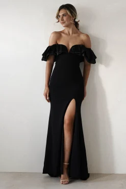 Olympia Off The Shoulder Gown | Black
