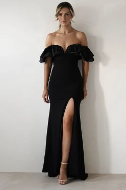 Olympia Off The Shoulder Gown | Black