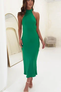 Pamela Halter Neck Maxi Dress | Green