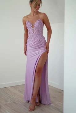 Perla Embellished Gown | Lilac