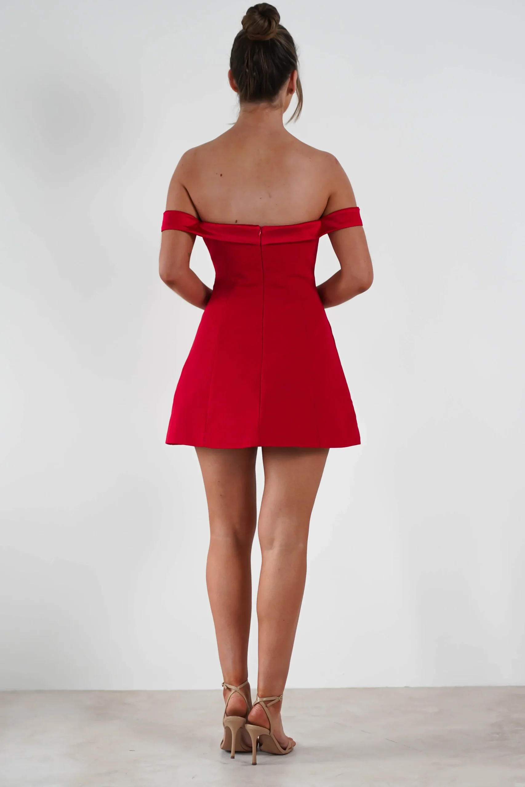 Petra Off the Shoulder Mini Dress | Red