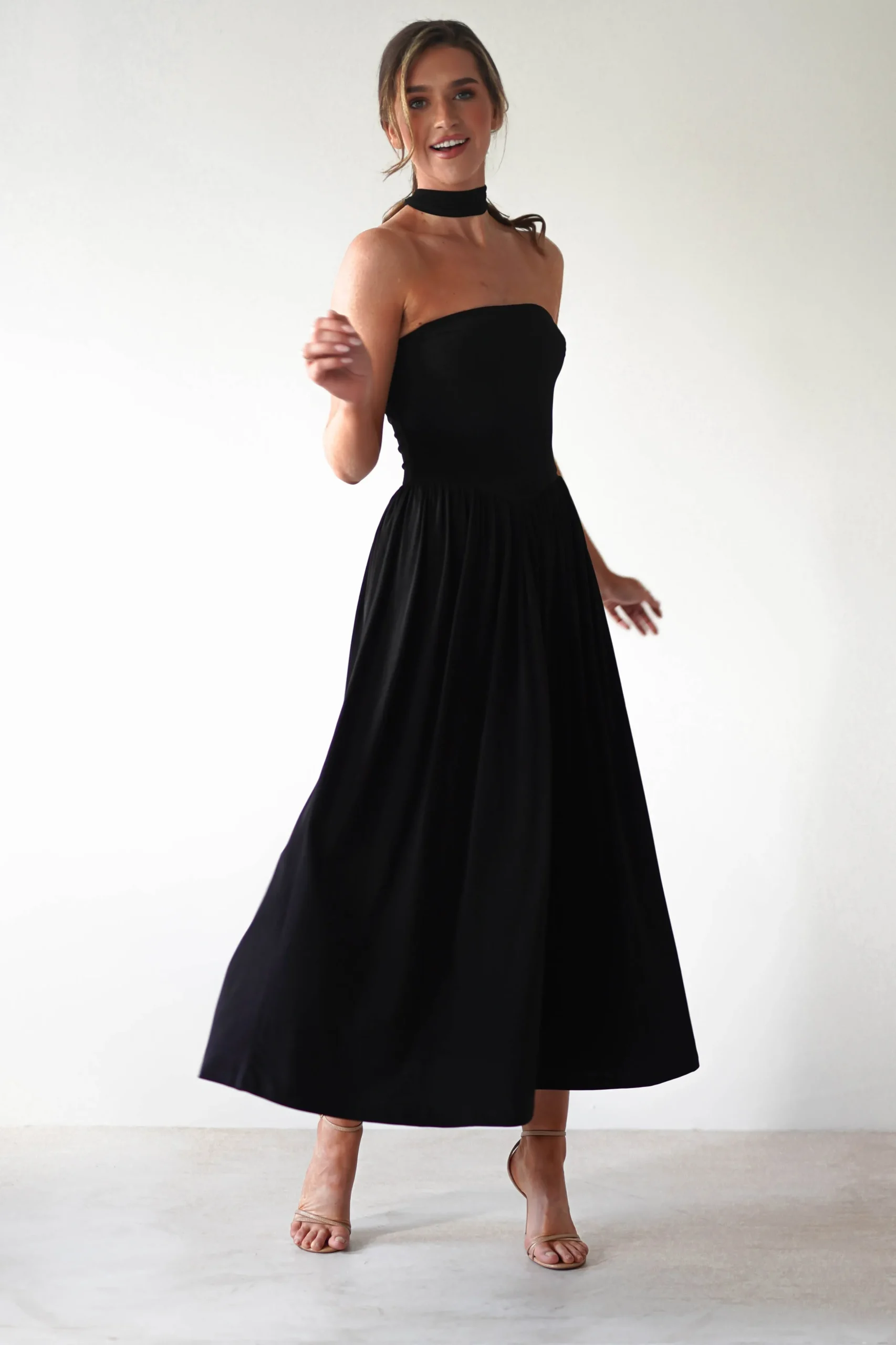 Portugal Midaxi Dress | Black