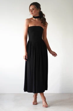 Portugal Midaxi Dress | Black