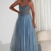 Priscilla Princess Glitter Gown | Dusty Blue