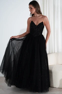 Priscilla Princess Glitter Gown | Black