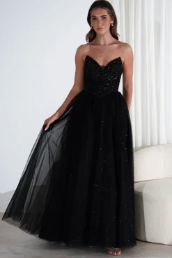 Priscilla Princess Glitter Gown | Black