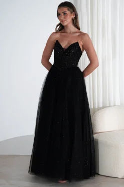 Priscilla Princess Glitter Gown | Black