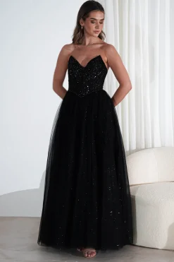 Priscilla Princess Glitter Gown | Black