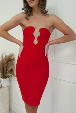 Radio City Bandage Dress | Red