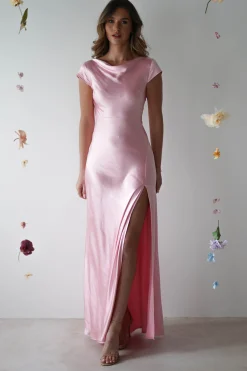 Ramona Soft Satin Maxi Dress | Pink