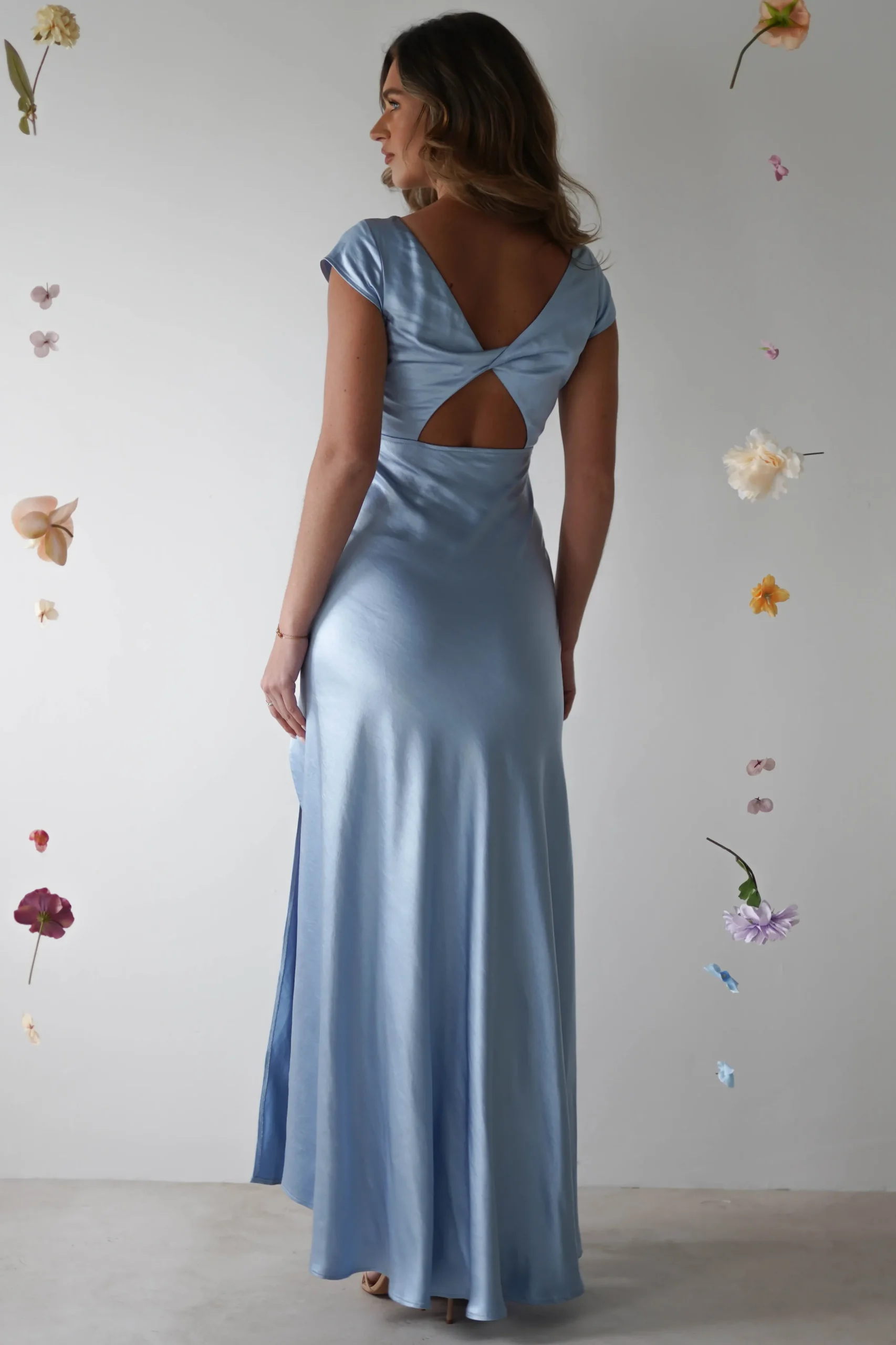 Ramona Soft Satin Maxi Dress | Blue