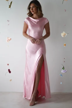 Ramona Soft Satin Maxi Dress | Pink