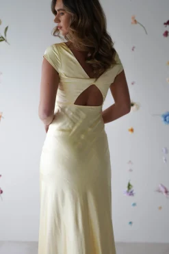 Ramona Soft Satin Maxi Dress | Yellow