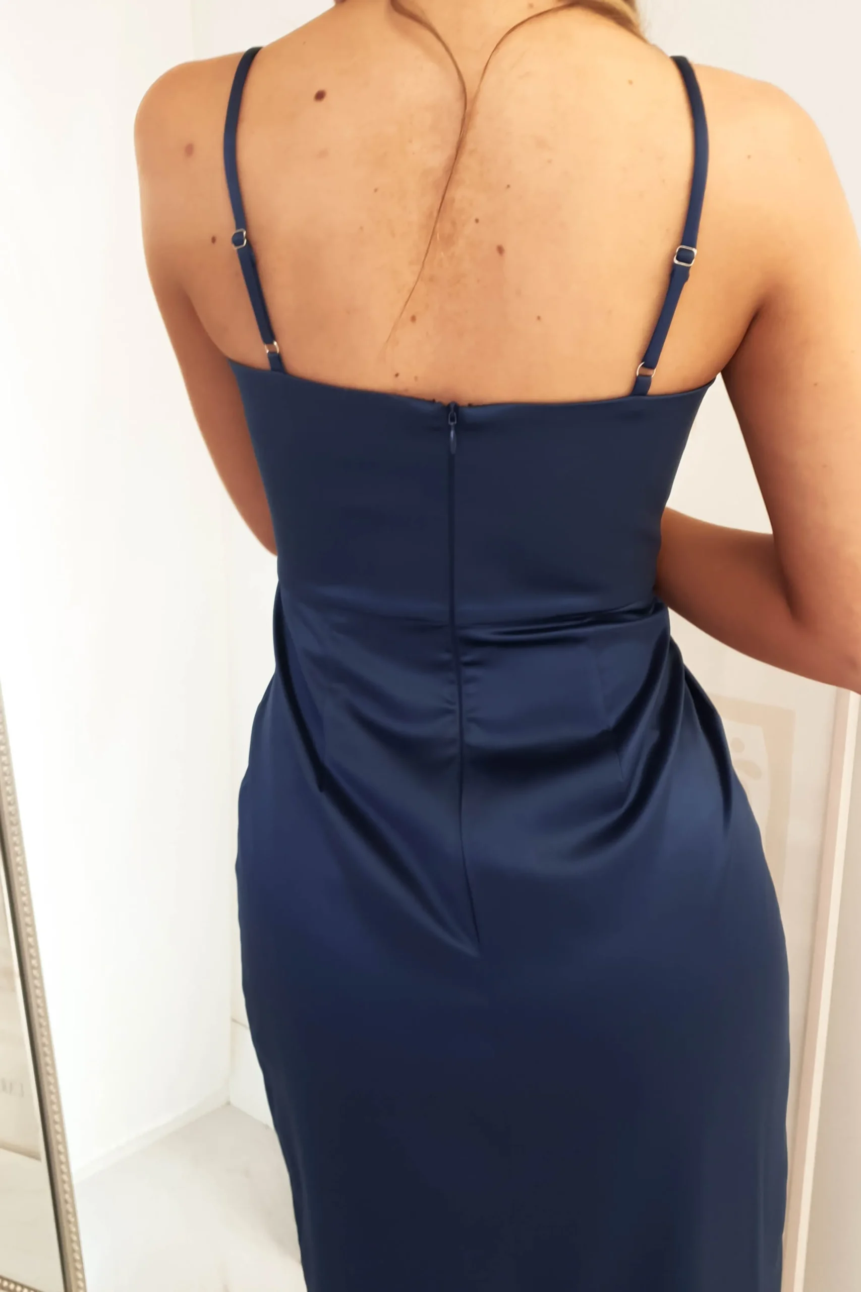 Ravella Soft Satin Maxi Dress | Navy