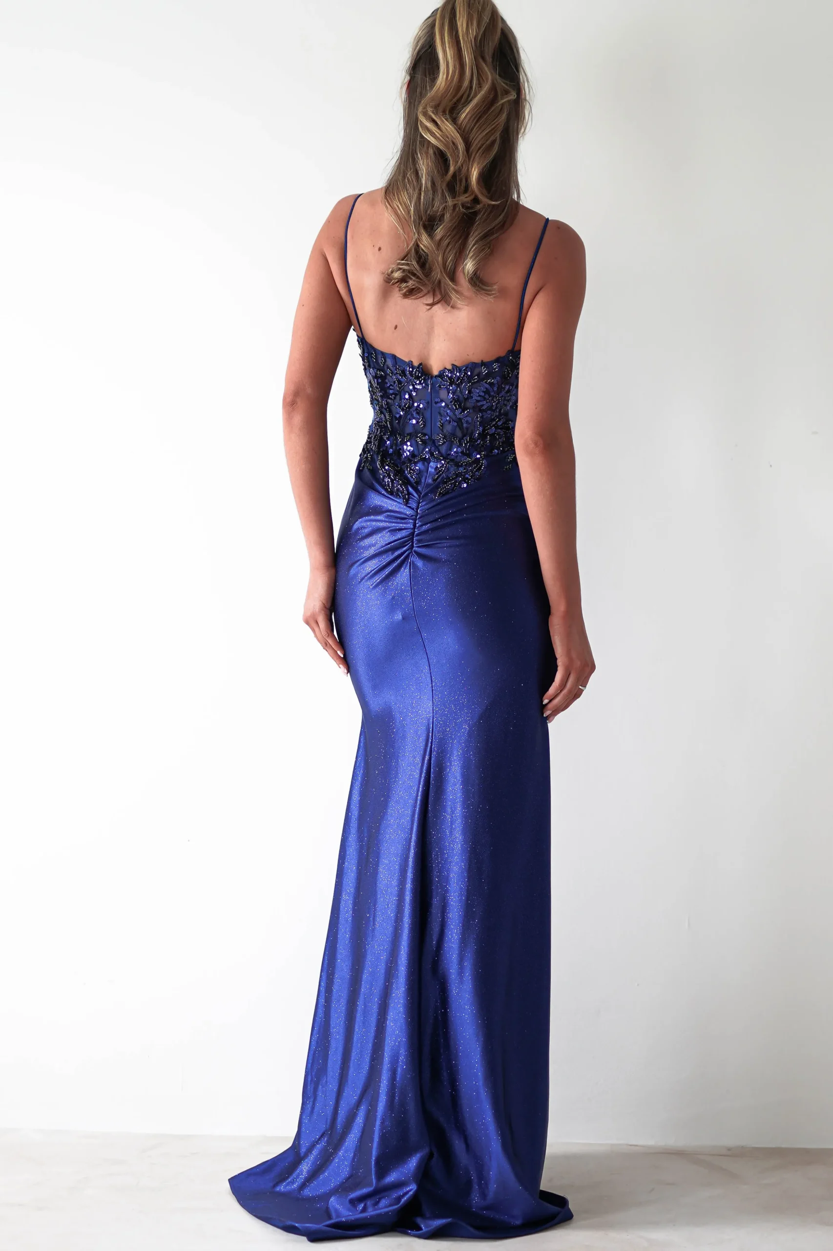 Regina Embellished Bodice Gown | Midnight Blue