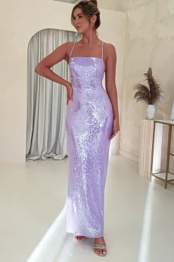 Renesmee Sequin Maxi Dress | Lilac