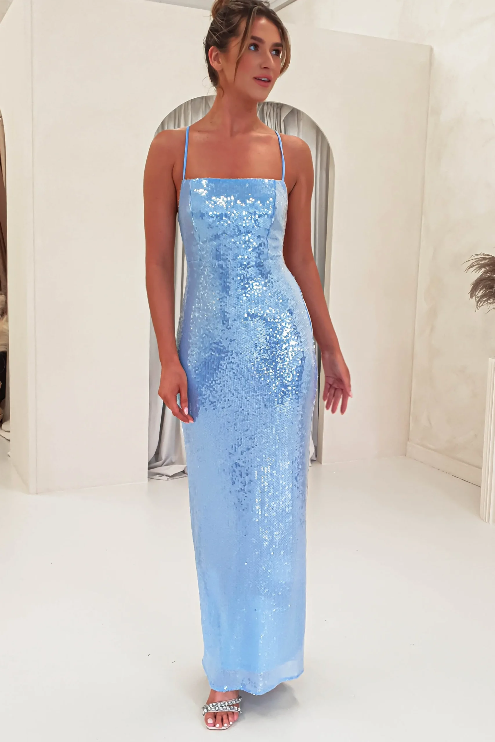 Renesmee Sequin Maxi Dress | Blue