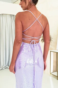 Renesmee Sequin Maxi Dress | Lilac
