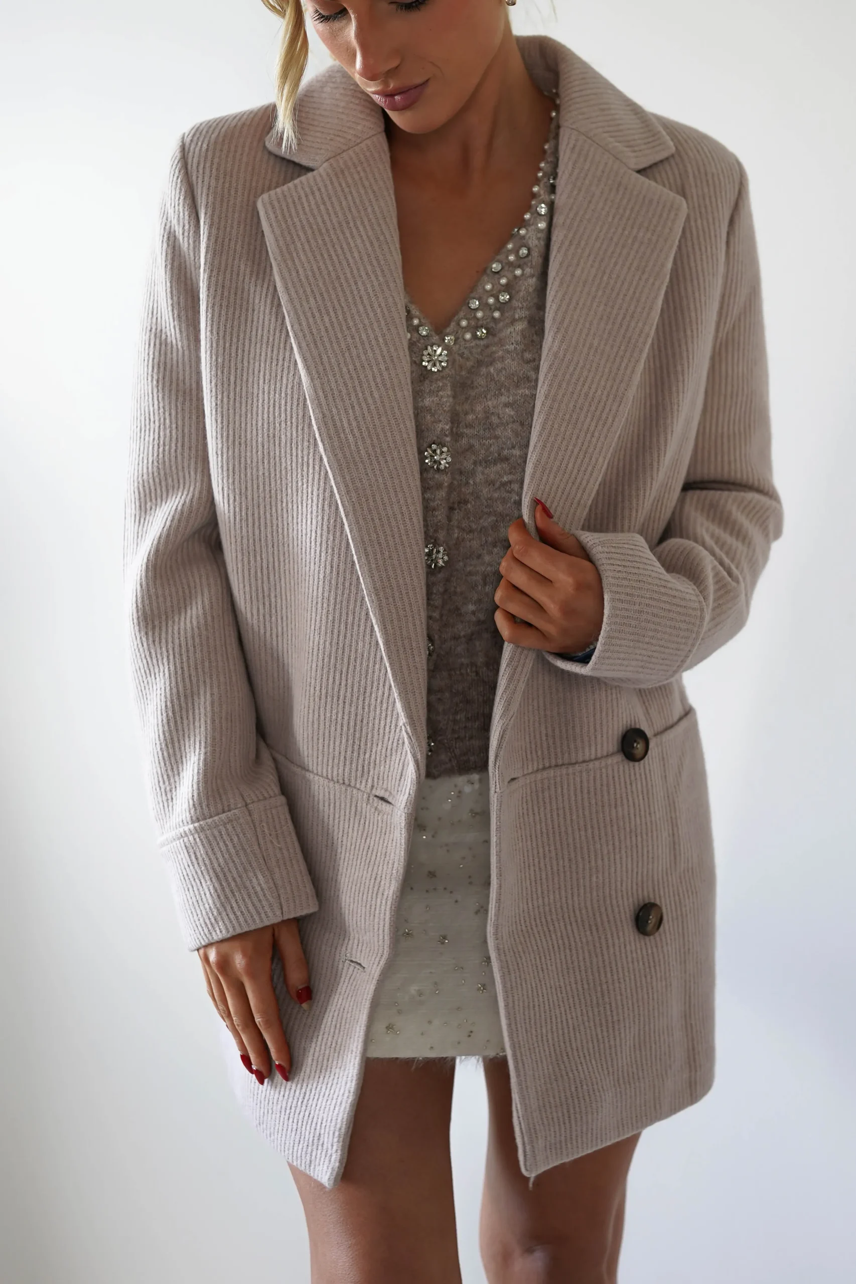 Reno Tailored Over Sized Coat | Taupe