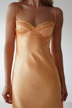 Ricci Soft Satin Maxi Dress | Melon
