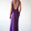 River Backless Maxi Dress | Deep Purple
