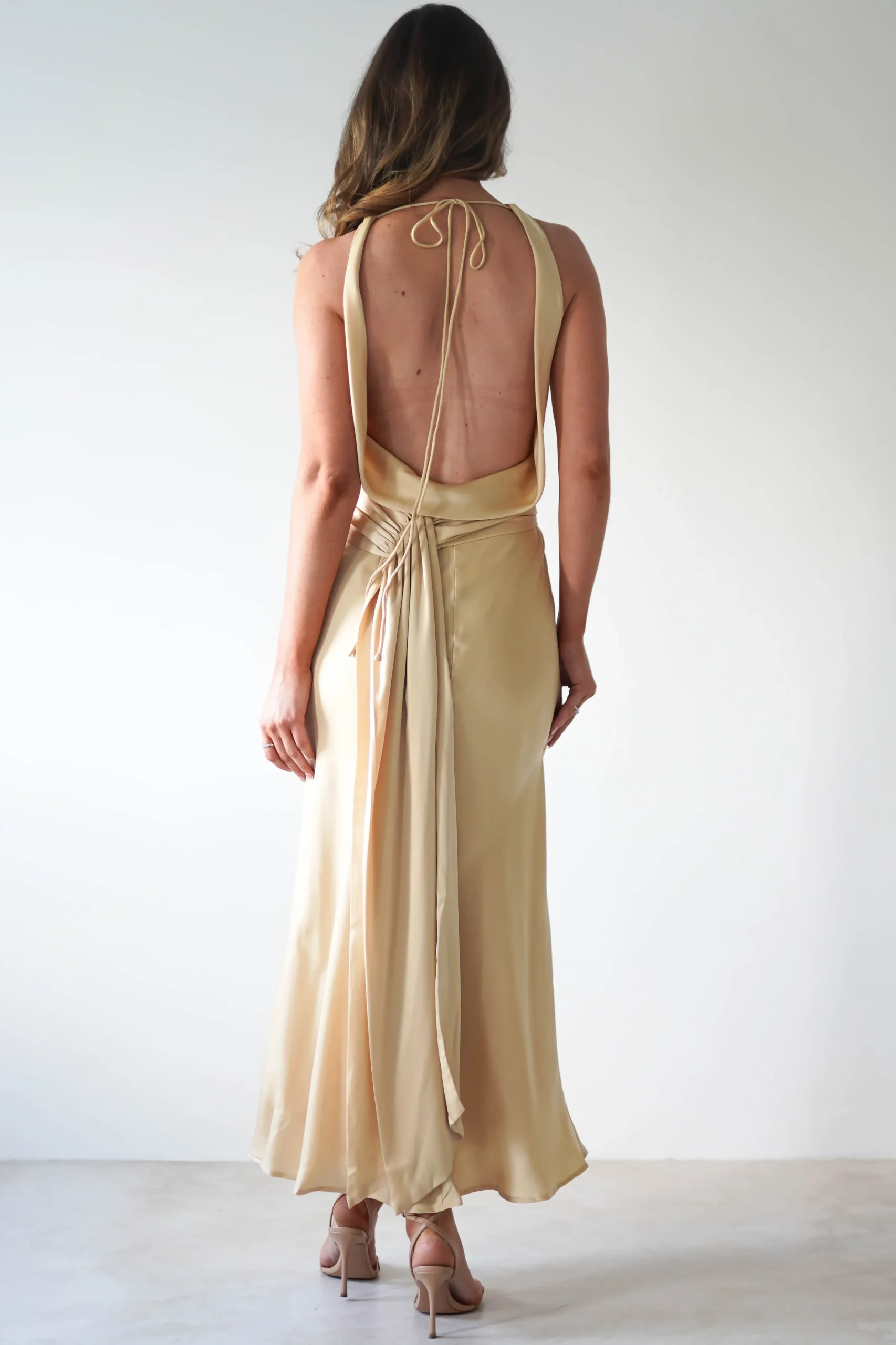 River Backless Maxi Dress | Sand