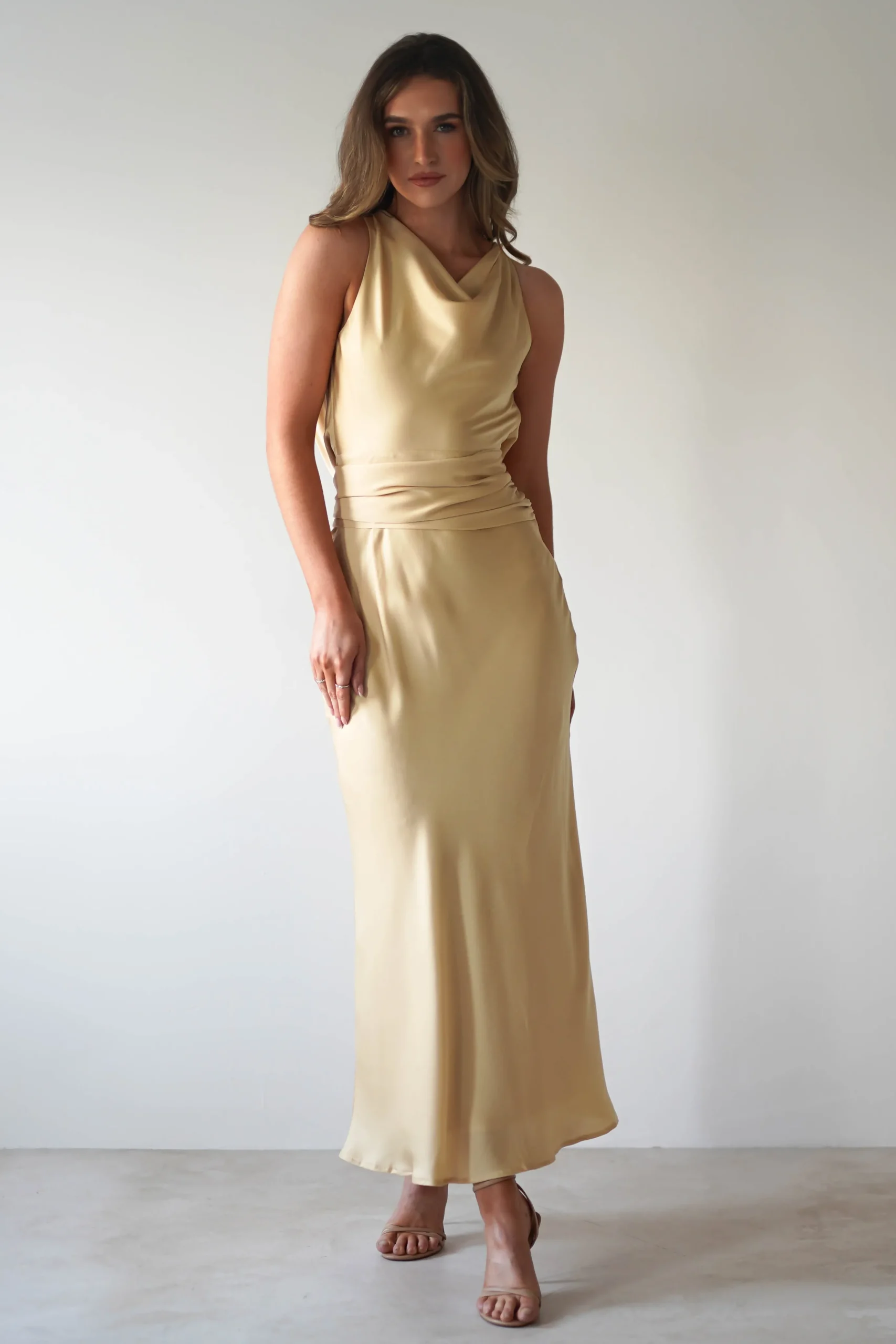 River Backless Maxi Dress | Sand