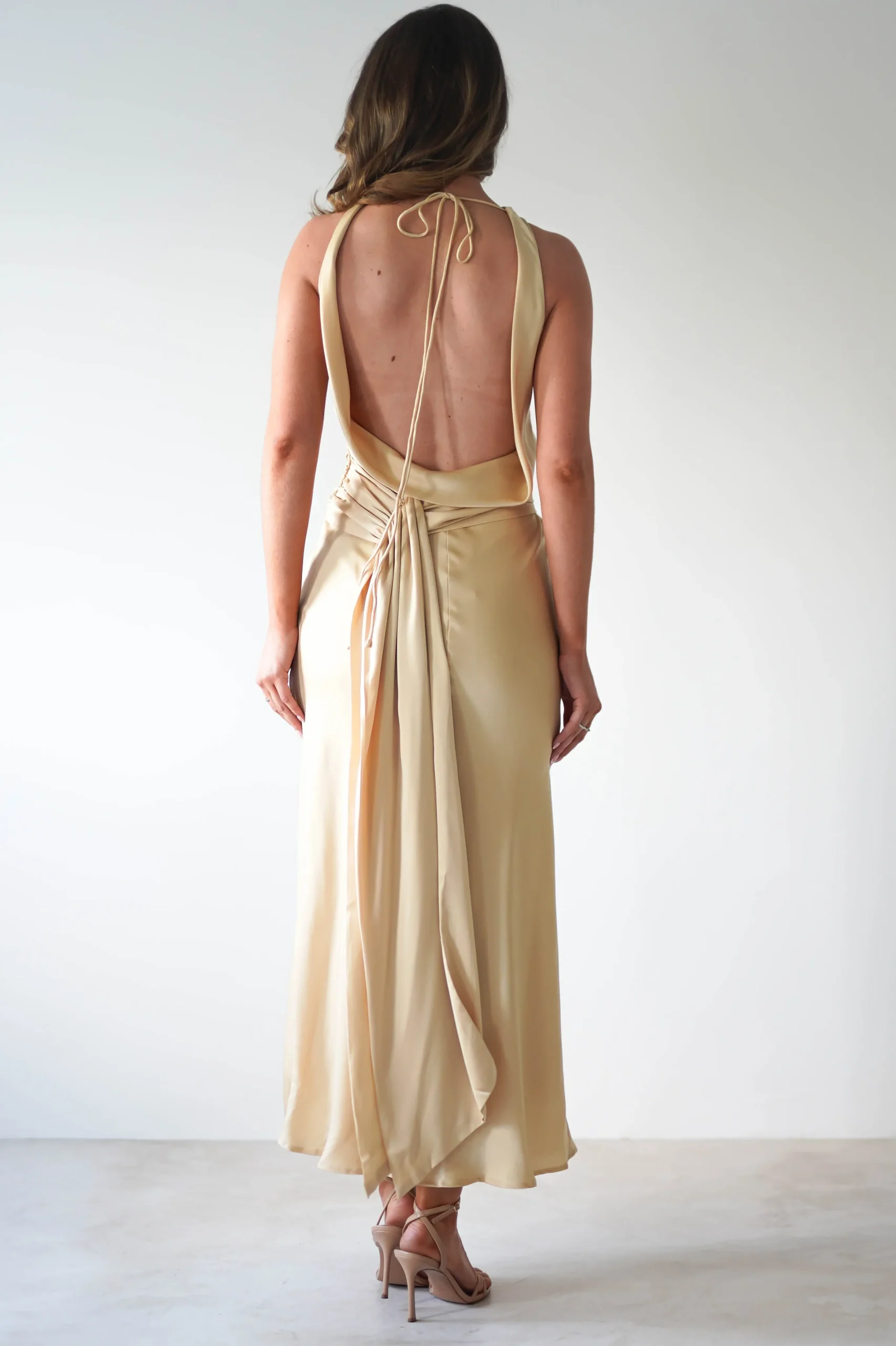 River Backless Maxi Dress | Sand