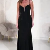 Sabrina Diamante Gown | Black