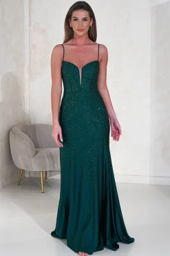 Sabrina Diamante Gown | Emerald Green